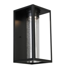 Eglo 204706A - 1 LT Integrated LED Outdoor Wall Light w/ Black Finish & Clear Seeded Glass Shade
