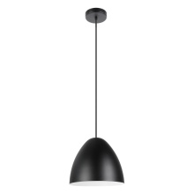 Eglo 205419A - 1 LT Pendant w/ Black Finish & Black & White Shade