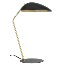 Eglo 205765A - 1 LT Table Lamp Black Finish w/ Brushed Brass Accents & Black Metal Shade