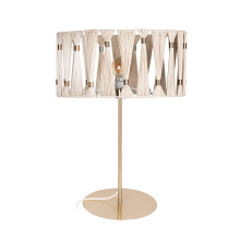 Eglo 205819A - 1 LT Table Lamp Brushed Brass Finish, Beige Shade w/ Brushed Brass Accents