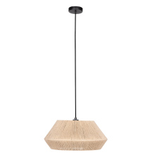 Eglo 206081A - 1 LT Dual - Pendant or Ceiling Black Finish w/ Textile Thread Shade