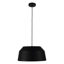 Eglo 206249A - 1 LT Pendant w/ Black Finish & Black w/ White Interior Metal Shade