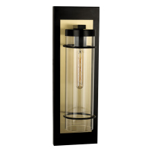 Eglo 206295A - 1 LT Outdoor Wall Light w/ Black & Brushed Gold Finish w/ Clear Glass Shade