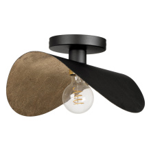 Eglo 206319A - 1 LT Dual Mount Ceiling or Pendant w/ Black Finish & Black & Gold Leaf Shade