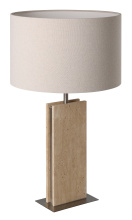 Eglo 206323A - 1 LT Table Lamp w/ Stone Traveltine Base and Natural Linen Shade