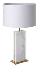 Eglo 206324A - 1 LT Table Lamp w/ Stone Marble Base and White Shade