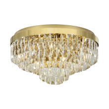 Eglo 39458A - 11 LT Ceiling Light w/ Gold Finish & Clear Glass Crystal Elements