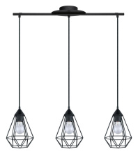 Eglo 94189A - 3 LT Open Frame Geometric Pendant w/ a Matte Black Finish