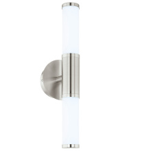 Eglo 95144A - 1 LT Integrated LED Bath/Vanity Wall Light w/ Satin Nickel Finish & Opal Glass Shade