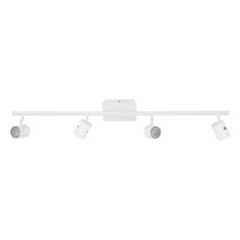 Eglo 97509A - 4 LT Fixed Track Light w/ White Finish & White Adjustable Lamp Heads