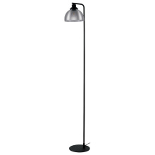 Eglo 98387A - 1 LT Floor Lamp w/ Black Finish & Metallic Smoked Glass Shade